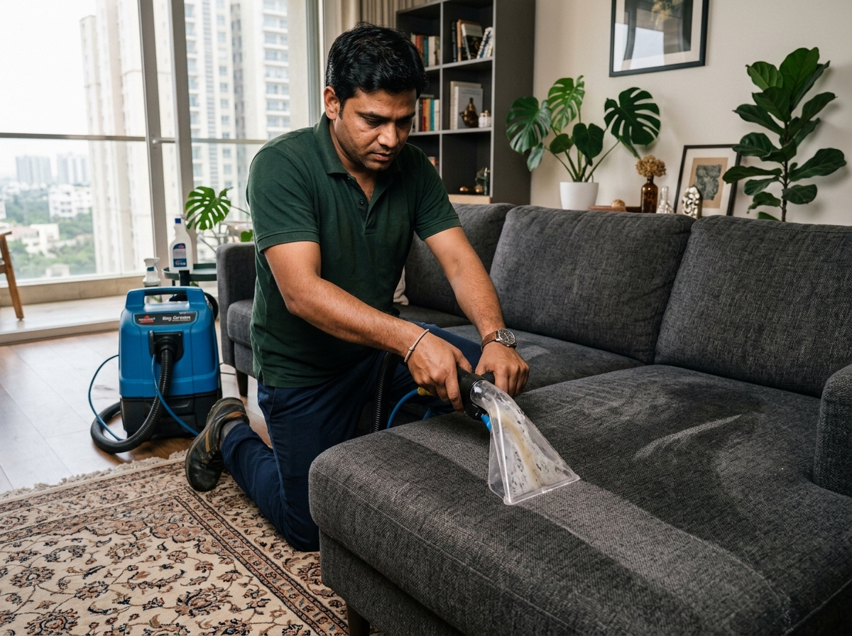 Sofa and Carpet Deep Cleaning at Gurgaon Home